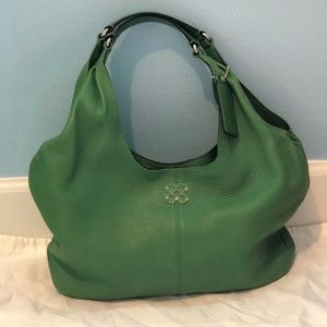 COACH Green Pebbled Leather Hobo Shoulder Bag